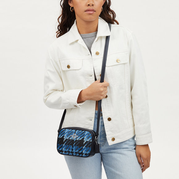 NWT Coach Outlet Mini Jamie Camera Bag With Plaid Print - Picture 4 of 5